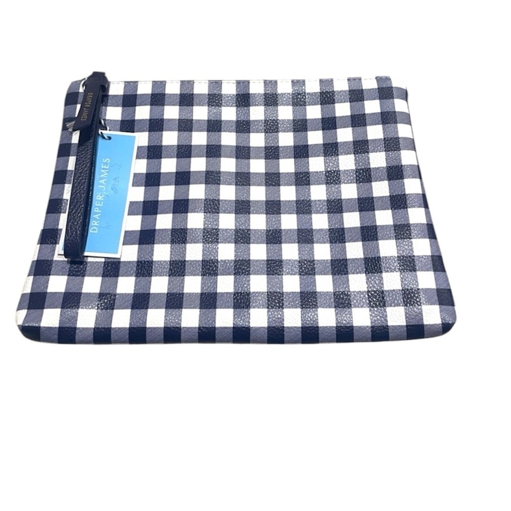 Draper James Blue Gingham Checkered Wristlet Pouch Wallet Bag - NWT Southern